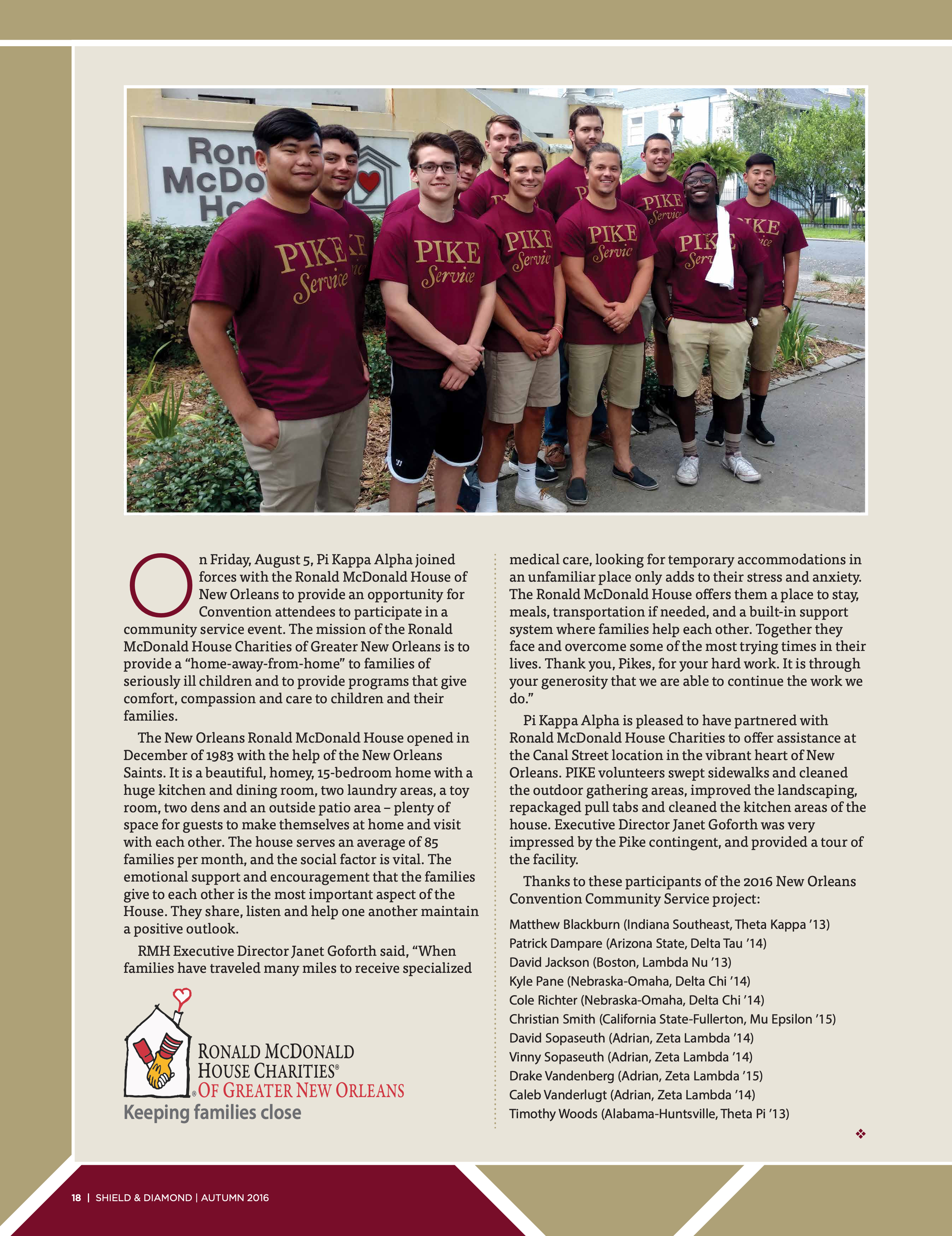 Community Service, Autumn 2016